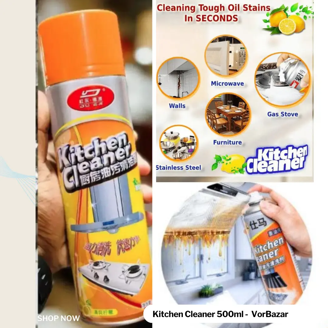 Kitchen Cleaner Spray | Foam Cleaning Spray 500ml - Oil & Stain Cleaner