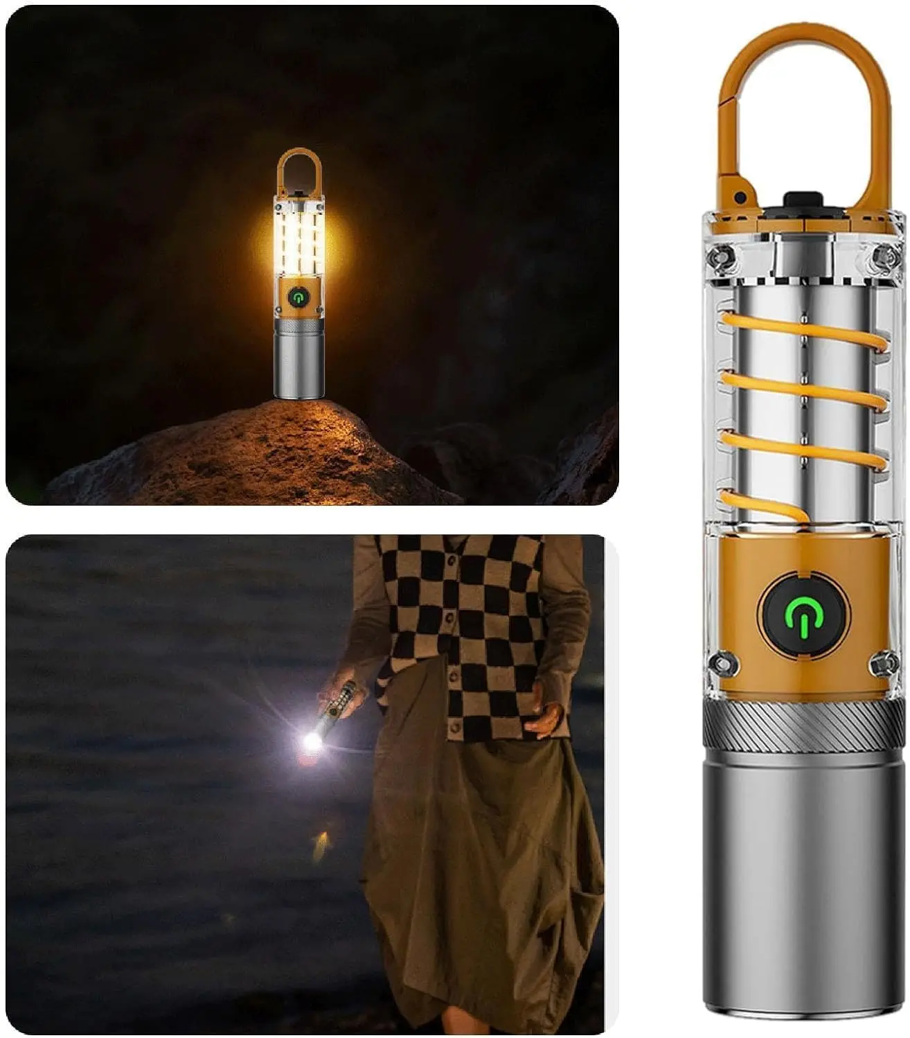 X10 Camping Flashlight in Bangladesh – Rechargeable LED Atmosphere Breathing Light, USB Type-C Fast Charging, Portable Outdoor Torch