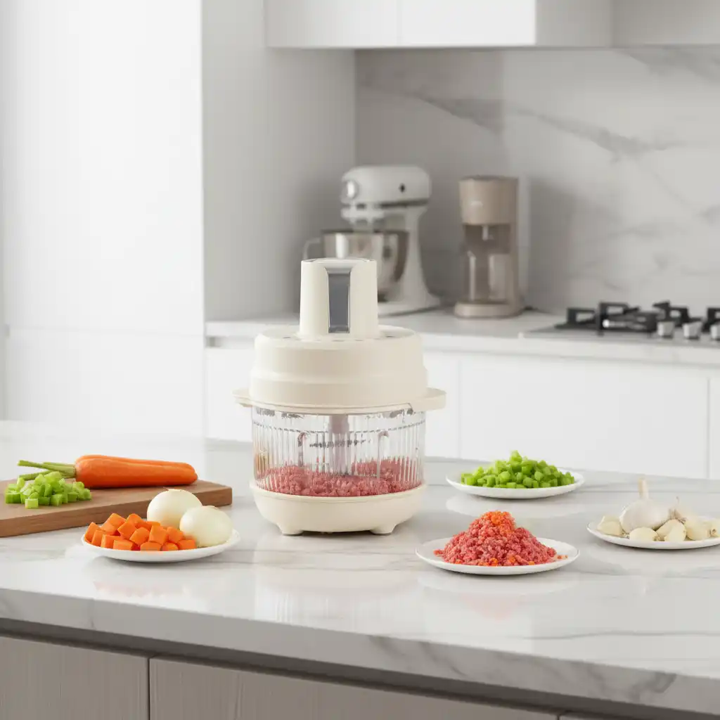 Multifunctional Glass Meat Grinder Dough Kneader Vegetable Chopper 3-in-1 Baby Food Blender Food Processor