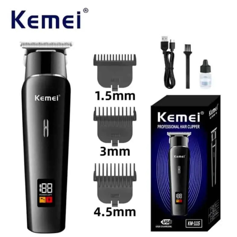 Trimmer for Men Kemei KM 1113, Professional Hair Clipper Rechargeable Beard Trimmer Hair Cutting Machine Electric Shaver For Body Safety Razor, KM-1113